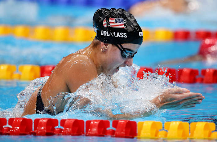 Kate Douglass (USA) in the women's 200m individual medley final during the Tokyo 2020 Olympic Summer Games at Tokyo Aquatics Centre.